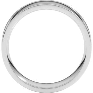 10K Yellow Or White Or Rose Gold Round-Edge Grooved Comfort-Fit Half Round Band