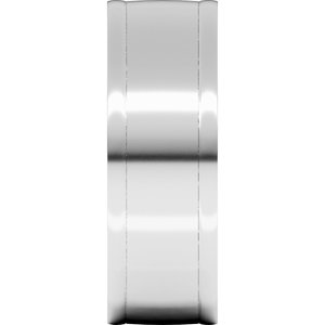 18K Yellow Or White Or Rose Gold Round-Edge Grooved Comfort-Fit Half Round Band