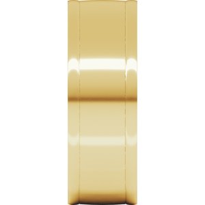 14K Yellow Or White Or Rose Gold Round-Edge Grooved Comfort-Fit Half Round Band