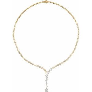 14K Yellow Gold 2.4 X 2.4Mm G-H Si 5 1/2 Ctw Lab-Grown Diamond Line Necklace, Length: 16.5 In