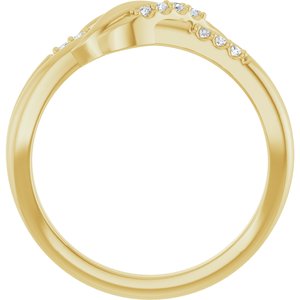 14K Yellow Gold Natural Diamond Round 1.2 Mm Polished .07 Ctw Natural Diamond Knot Ring Size 7