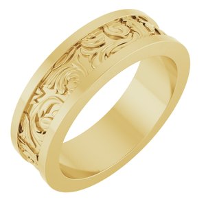 10K Yellow Or White Or Rose Gold Sculptural Flat Band