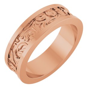 14K Yellow Or White Or Rose Gold Sculptural Flat Band