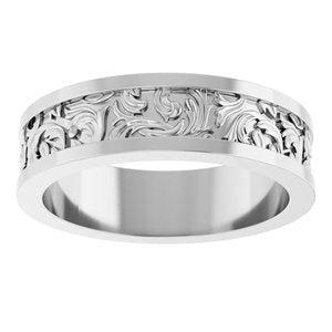 Platinum Sculptural Flat Band