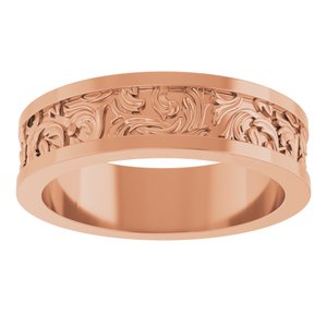 14K Yellow Or White Or Rose Gold Sculptural Flat Band