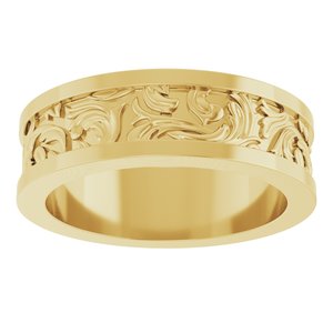 10K Yellow Or White Or Rose Gold Sculptural Flat Band