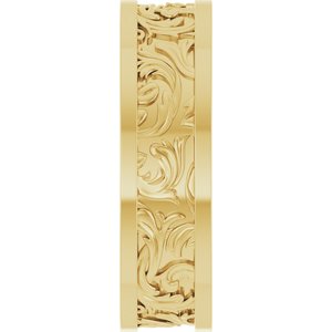 10K Yellow Or White Or Rose Gold Sculptural Flat Band