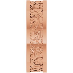 18K Yellow Or White Or Rose Gold Sculptural Flat Band