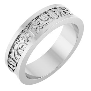 Platinum Sculptural Flat Band