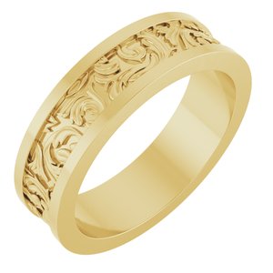 14K Yellow Or White Or Rose Gold Sculptural Flat Band