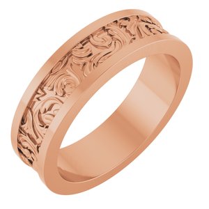 18K Yellow Or White Or Rose Gold Sculptural Flat Band