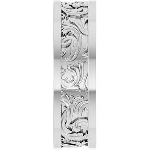 Platinum Sculptural Flat Band