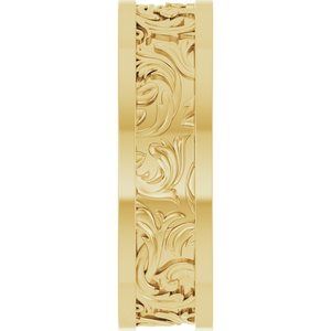 10K Yellow Or White Or Rose Gold Sculptural Flat Band