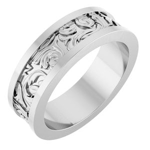 18K Yellow Or White Or Rose Gold Sculptural Flat Band