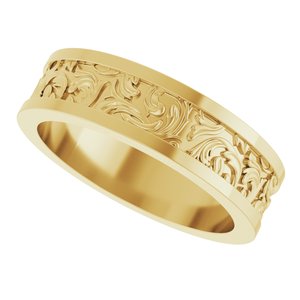 14K Yellow Or White Or Rose Gold Sculptural Flat Band