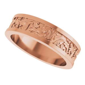 10K Yellow Or White Or Rose Gold Sculptural Flat Band