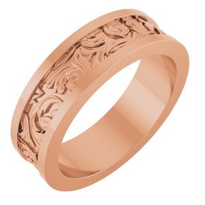 18K Yellow Or White Or Rose Gold Sculptural Flat Band