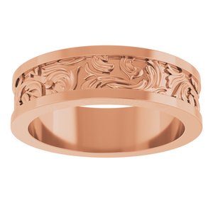 10K Yellow Or White Or Rose Gold Sculptural Flat Band