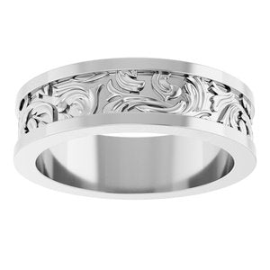 Platinum Sculptural Flat Band