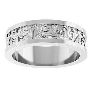 18K Yellow Or White Or Rose Gold Sculptural Flat Band