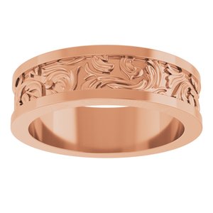 10K Yellow Or White Or Rose Gold Sculptural Flat Band