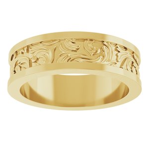 14K Yellow Or White Or Rose Gold Sculptural Flat Band