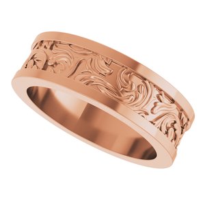 10K Yellow Or White Or Rose Gold Sculptural Flat Band
