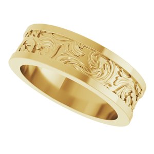 14K Yellow Or White Or Rose Gold Sculptural Flat Band