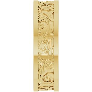 10K Yellow Or White Or Rose Gold Sculptural Flat Band
