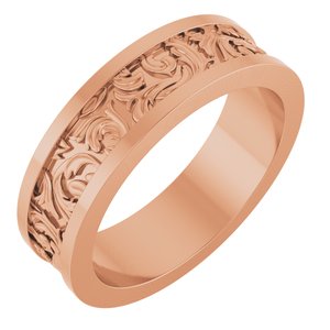10K Yellow Or White Or Rose Gold Sculptural Flat Band
