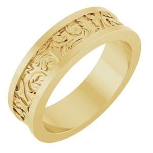 14K Yellow Or White Or Rose Gold Sculptural Flat Band
