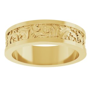 18K Yellow Or White Or Rose Gold Sculptural Flat Band