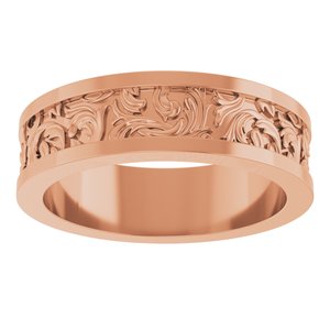14K Yellow Or White Or Rose Gold Sculptural Flat Band