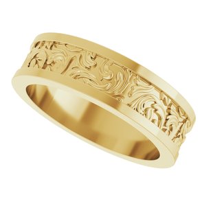 10K Yellow Or White Or Rose Gold Sculptural Flat Band