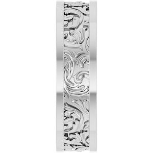 Platinum Sculptural Flat Band