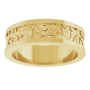 10K Yellow Or White Or Rose Gold Sculptural Flat Band