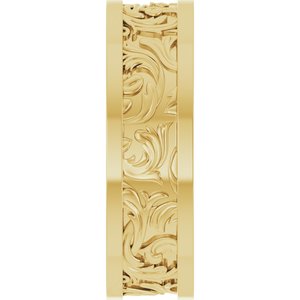 10K Yellow Or White Or Rose Gold Sculptural Flat Band