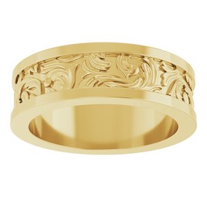 18K Yellow Or White Or Rose Gold Sculptural Flat Band
