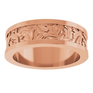 18K Yellow Or White Or Rose Gold Sculptural Flat Band