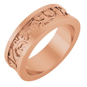 18K Yellow Or White Or Rose Gold Sculptural Flat Band