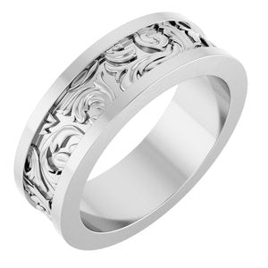 18K Yellow Or White Or Rose Gold Sculptural Flat Band