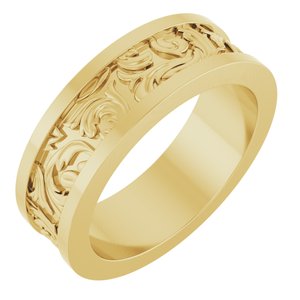 10K Yellow Or White Or Rose Gold Sculptural Flat Band