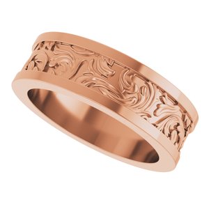 10K Yellow Or White Or Rose Gold Sculptural Flat Band
