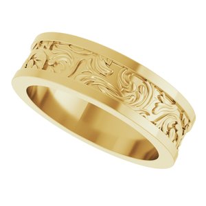 14K Yellow Or White Or Rose Gold Sculptural Flat Band
