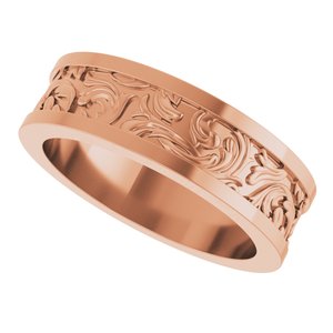 18K Yellow Or White Or Rose Gold Sculptural Flat Band