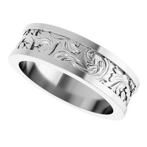 Sterling Silver Sculptural Flat Band