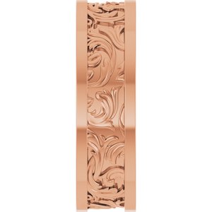 10K Yellow Or White Or Rose Gold Sculptural Flat Band