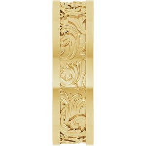 10K Yellow Or White Or Rose Gold Sculptural Flat Band