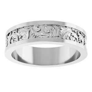 18K Yellow Or White Or Rose Gold Sculptural Flat Band