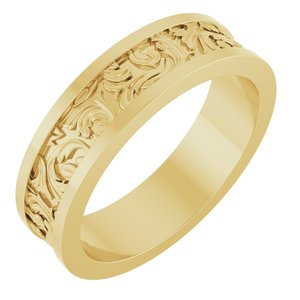 14K Yellow Or White Or Rose Gold Sculptural Flat Band